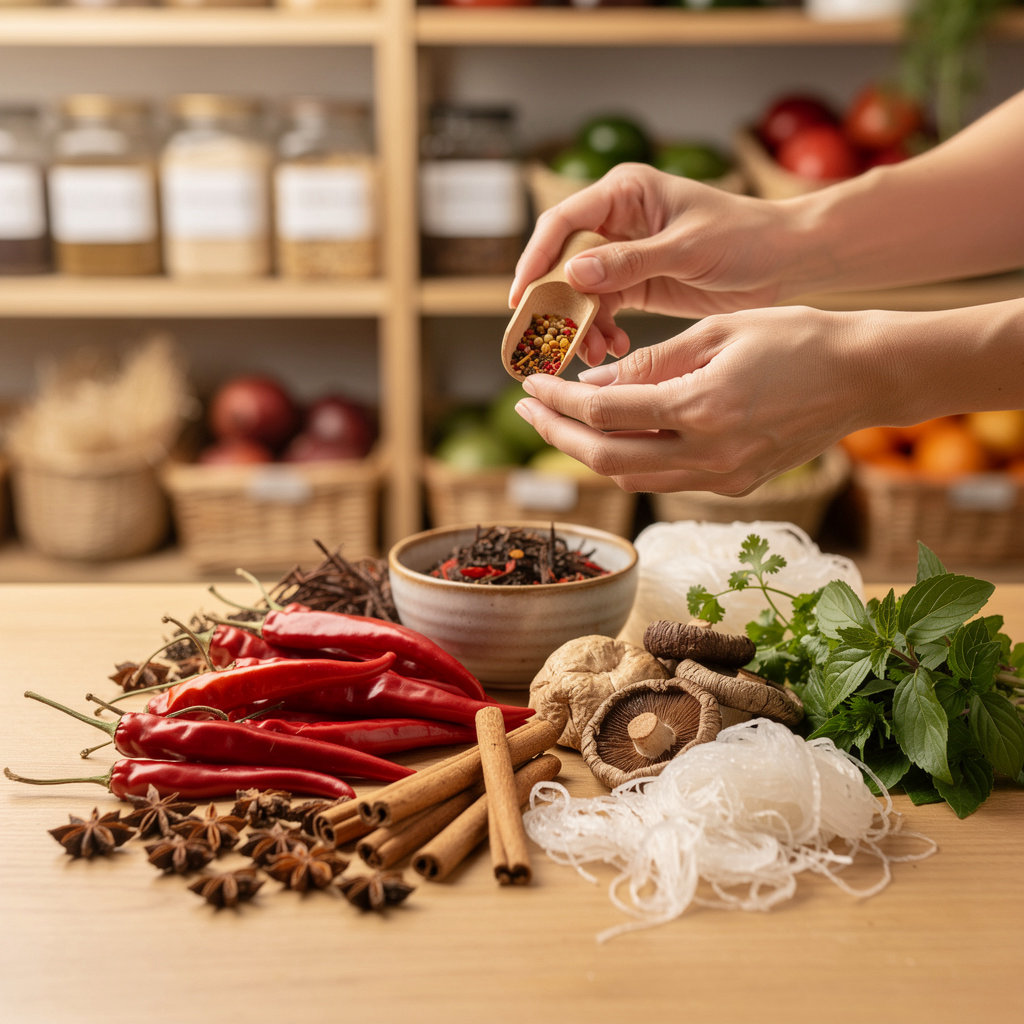 Indo-China Market's selection of authentic Chinese and Vietnamese specialty ingredients for home cooking